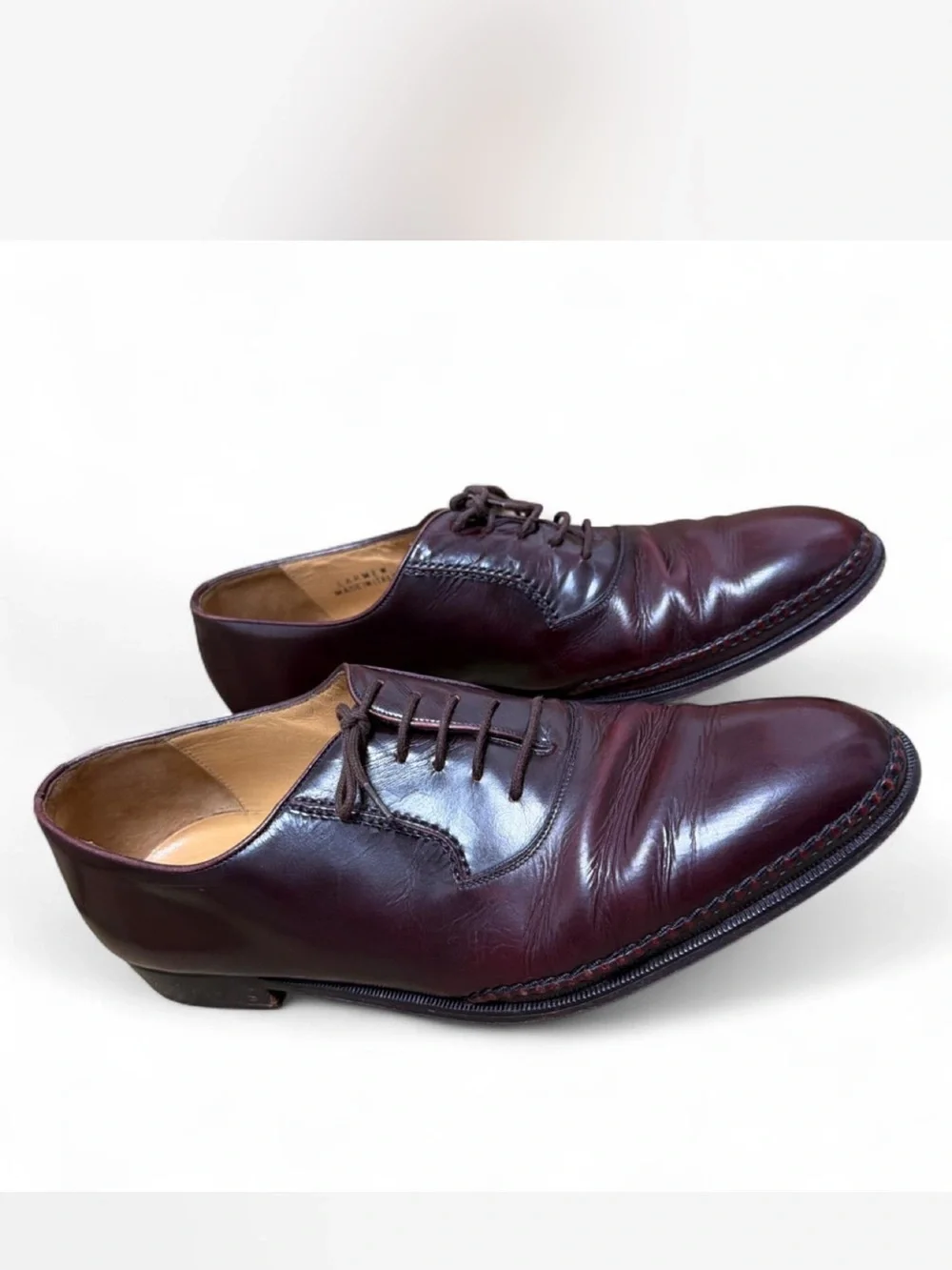 Bally Men’s Burgundy Leather Carmen Dress Shoes Sz 12 D Made in Italy